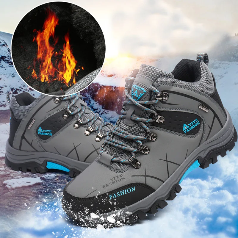 

Hiking Shoes Men Sneakers 2022 Lace-up Mountain Climbing Shoes Outdoor Trekking Platform Sneakers Men Sport Shoes