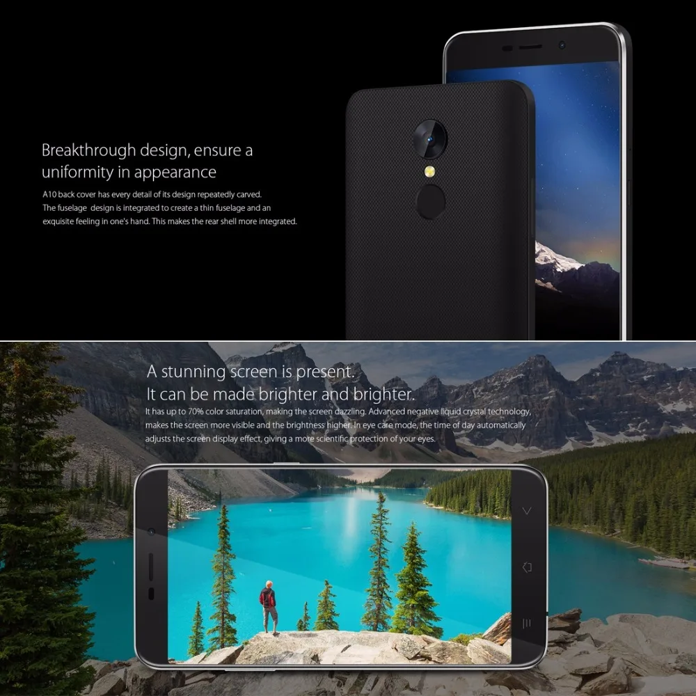 Смартфон Blackview A10, четырехъядерный процессор MTK6580A, HD экран 5,0 дюйма, 2 Гб ОЗУ, 16 Гб ПЗУ, мобильный телефон, задний сенсорный ID, мобильный телефон Android 7,0, 3G
