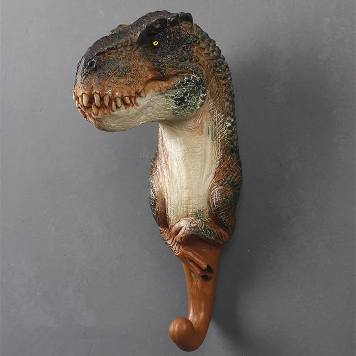 Tyrannosaurus Американский декоративный крючок мир Юрского периода, креативная модель животного из смолы, крючок для пальто динозавр, настенный крючок - Цвет: Tyrannosaurus