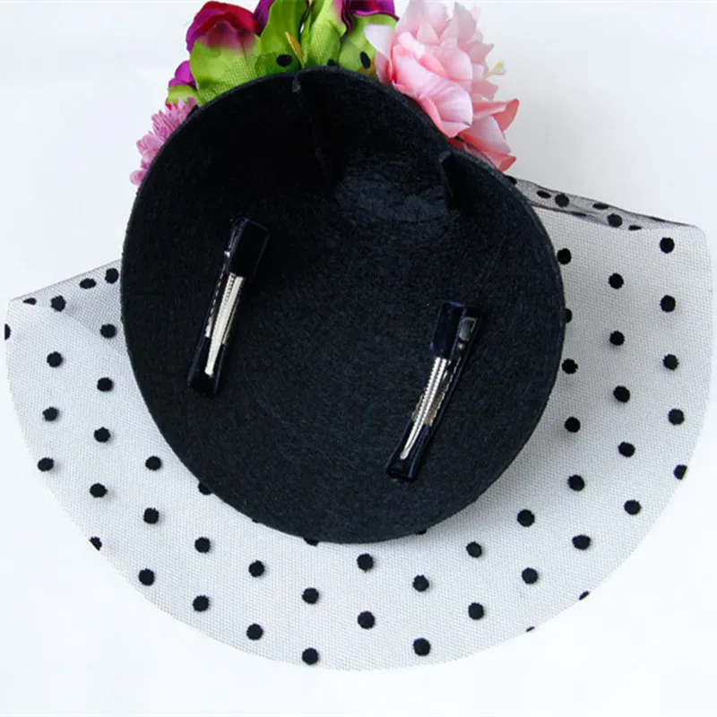 Heeda Очаровательная черная сетчатая пряжа тканевая Цветочная шпилька винтажные