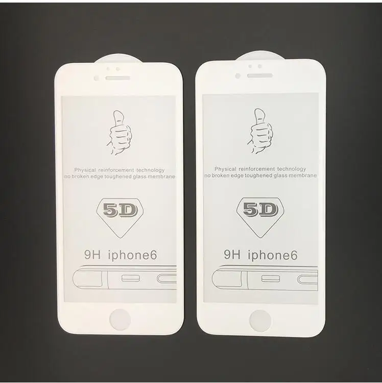 5D закаленное стекло для iphone 7 стекло 6s plus Защита экрана для iphone 6 стекло полное покрытие пленка изогнутый край