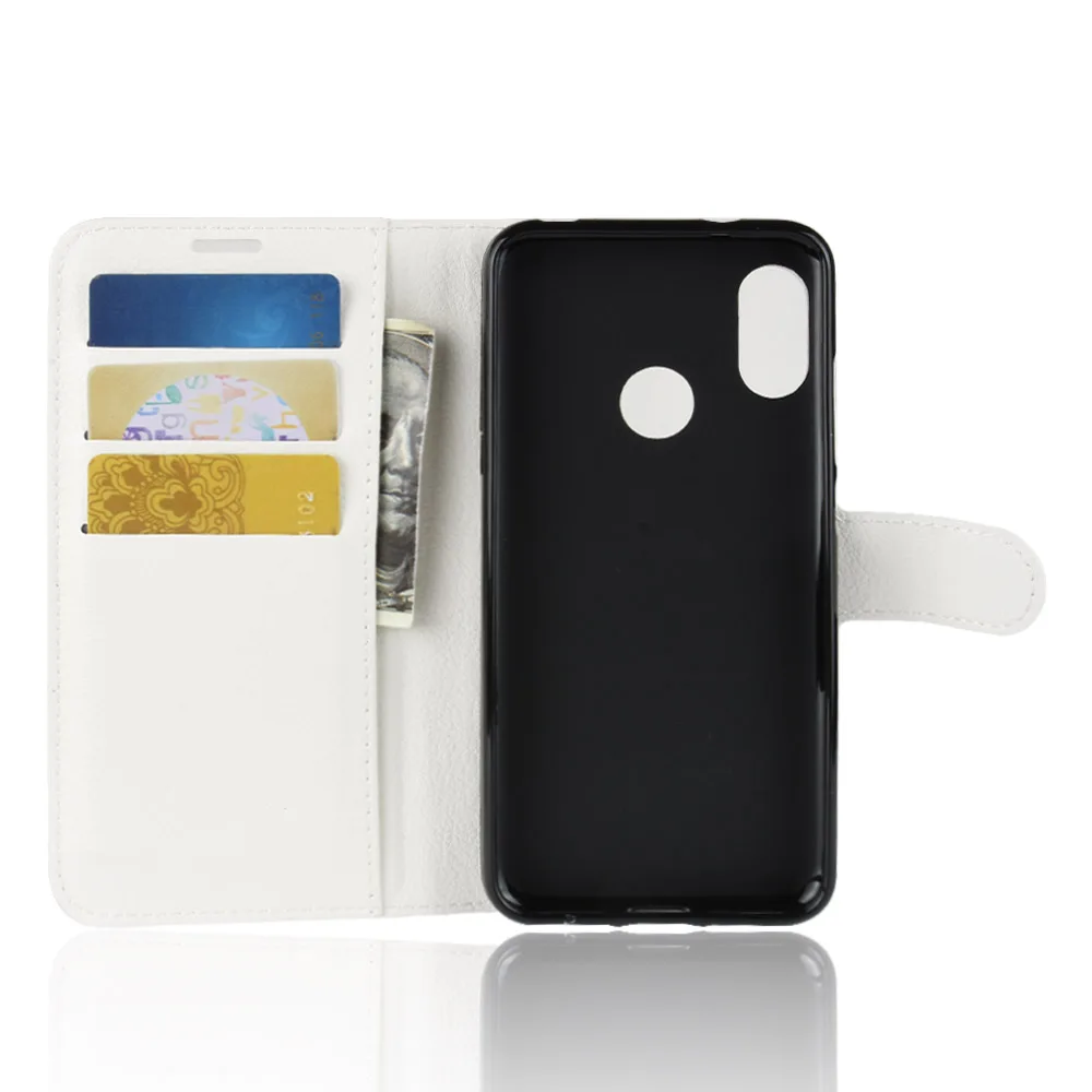 Роскошный кожаный чехол-кошелек с откидной крышкой и подставкой для Xiaomi Mi A2 Lite