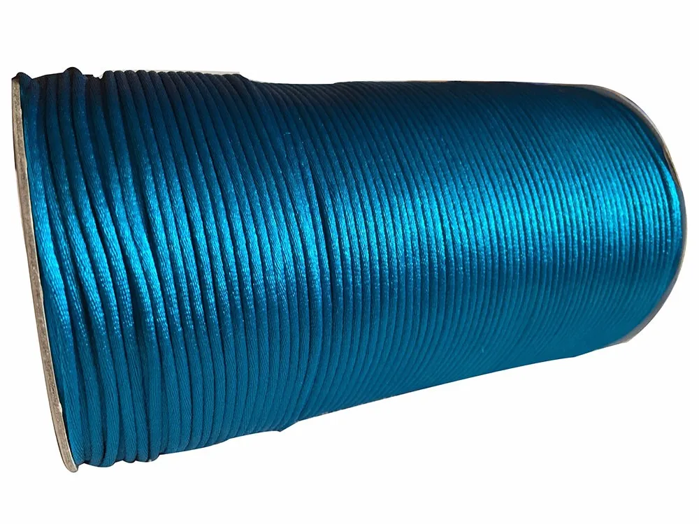 374 Peacock Blue 3 мм сатиновый нейлоновый шнур+ 120 м/рулон/лот-DIY Ювелирная нить веревка макраме браслет Изготовление Бисероплетение струны аксессуары - Цвет: 374 Peacock Blue
