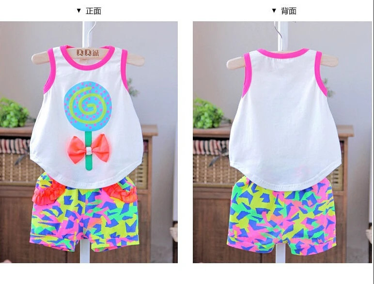 Sales promotion baby set girl sets love print T-shirt/vest+ shorts/pant summer clothing 0---3years sports suit | Мать и ребенок