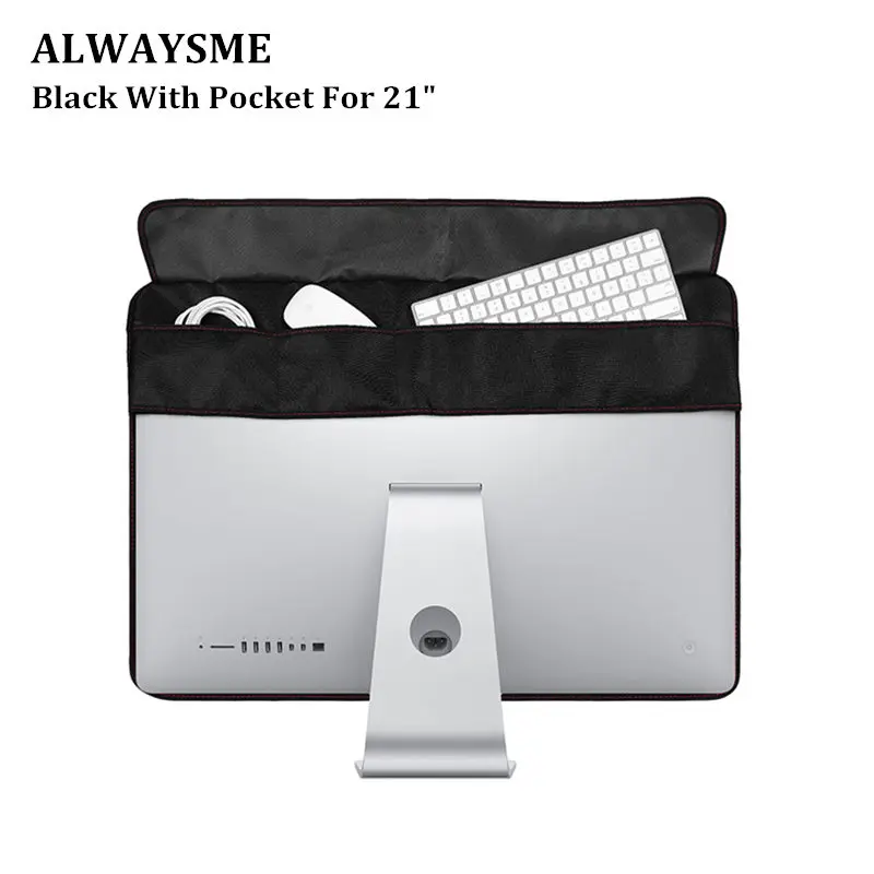 ALWAYSME 19 дюймов 21 дюймов 24 дюймов 27 дюймов черный полиэстер компьютерный пылезащитный чехол для Apple iMac ЖК-экран Dell Sumsung hp