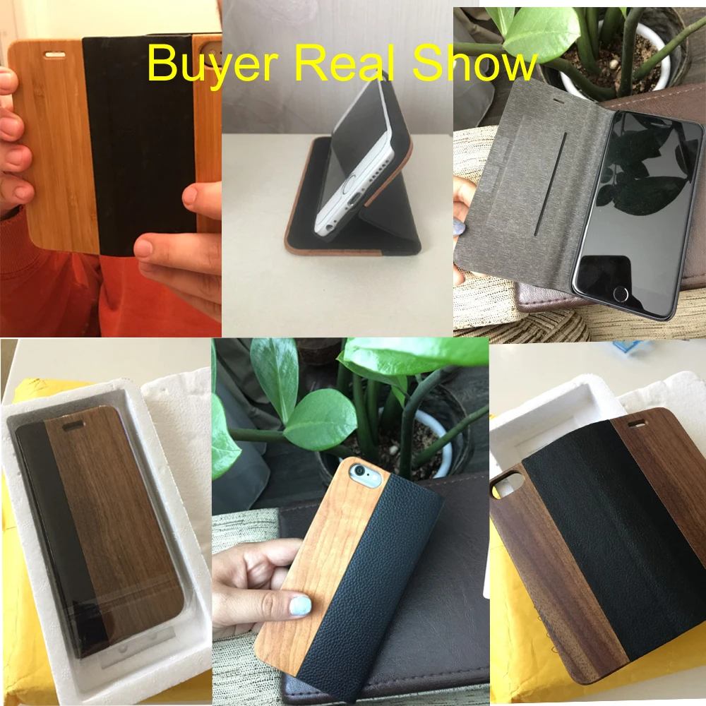 Кожаный чехол-бумажник FLOVEME для iPhone 11 X XS Max бамбуковый Чехол-книжка из