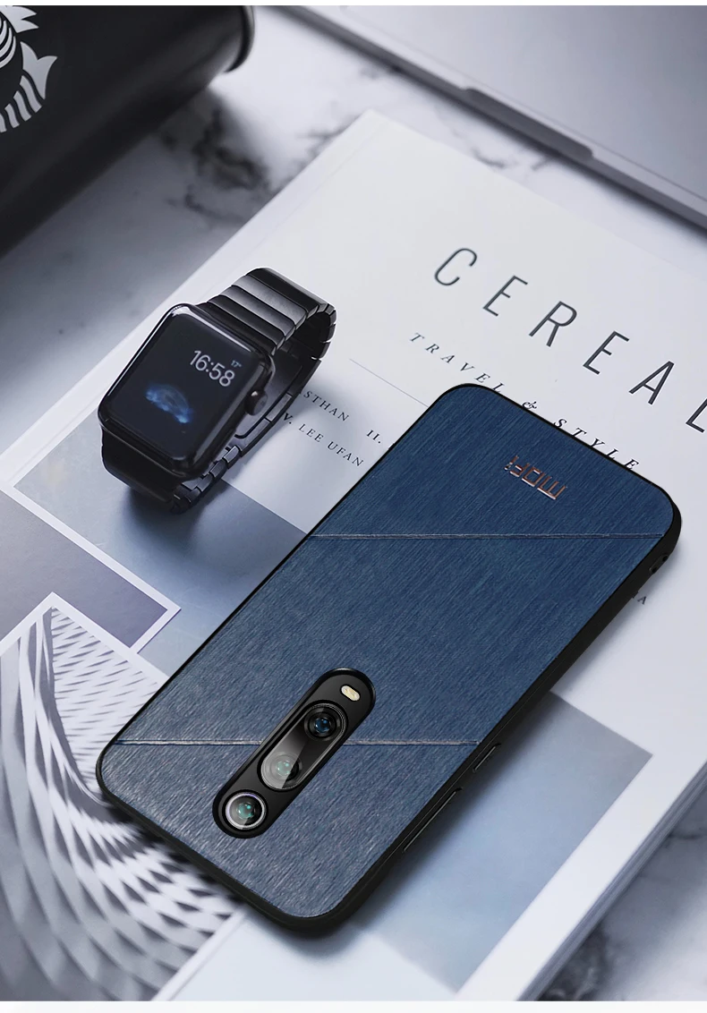 Для xiaomi mi 9t чехол Обложка на заднюю панель из искусственной кожи силиконовый чехол в деловом стиле fundas MOFi global mi 9t pro защитный чехол s