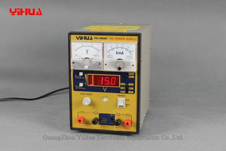 220 В YIHUA 1502D+ 15V 2A Регулируемый DC источник питания постоянного тока Мобильный телефон ремонт тесты Регулируемый источник питания