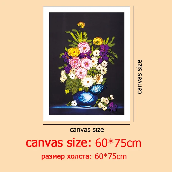 C-0270 DIY 3D Цветочная живопись, легкая Вышивка лентами для начинающих, Набор для вышивки крестиком, картины на холсте для гостиной стены, искусство шитья - Цвет: C-0270