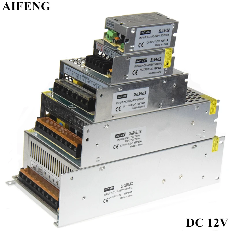 AIFENG импульсный источник питания AC 110 В 220 в постоянный ток 12 Вт 24 36 60 120 240 360 600