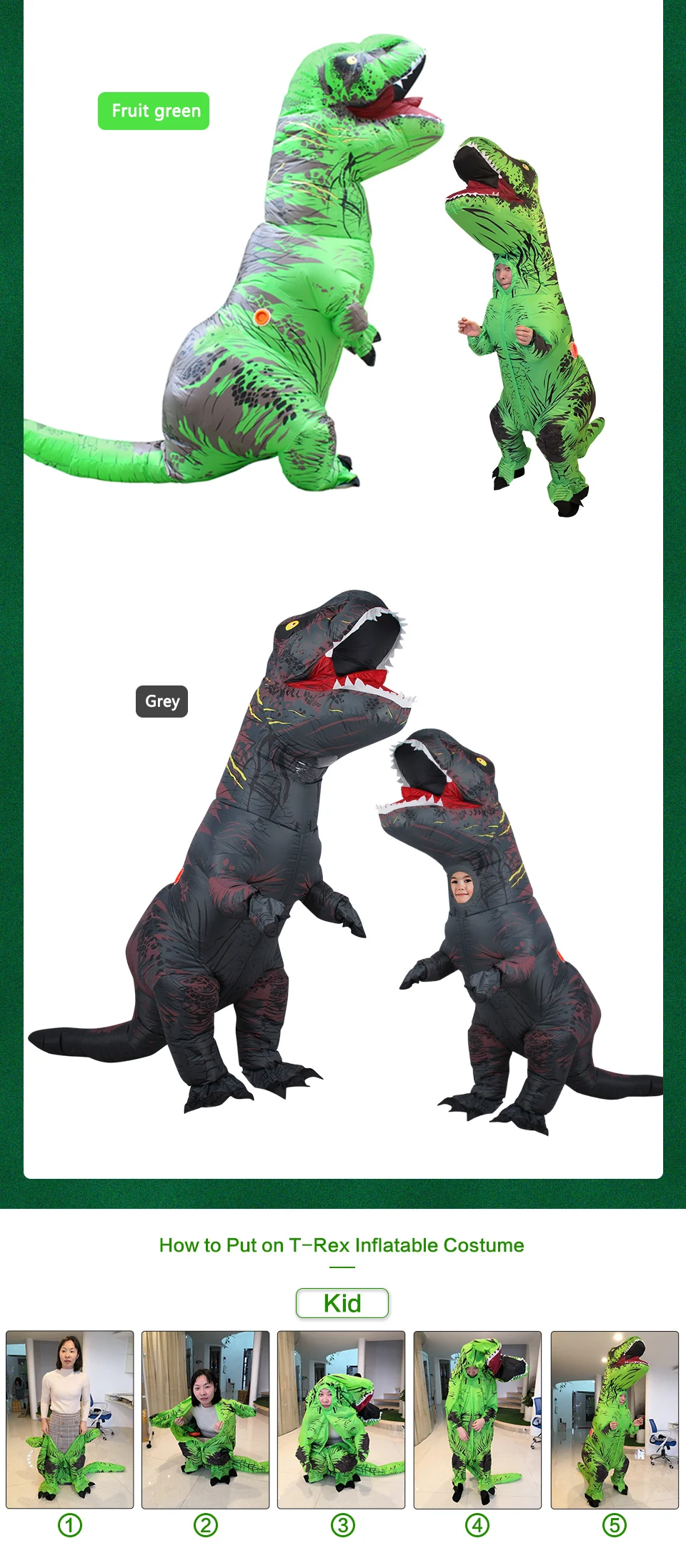 Надувные костюмы динозавра T-rex Косплей Аниме Blowup Хэллоуин костюм для женщин мужчин детей взрослых детей талисман