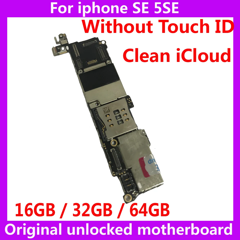 

16 ГБ 32 ГБ 64 ГБ разблокированная материнская плата для iphone SE для Apple A9 Система IOS для iphone 5SE оригинальная материнская плата без touch ID
