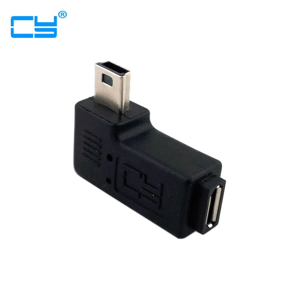 90 градусов прямоугольный мини USB b 5pin папа к MICRO Женский Синхронизация данных