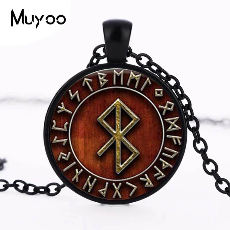 Кулон в виде рунической руны Викинга стеклянный кабошон ожерелье HZ1|cabochon necklace|viking