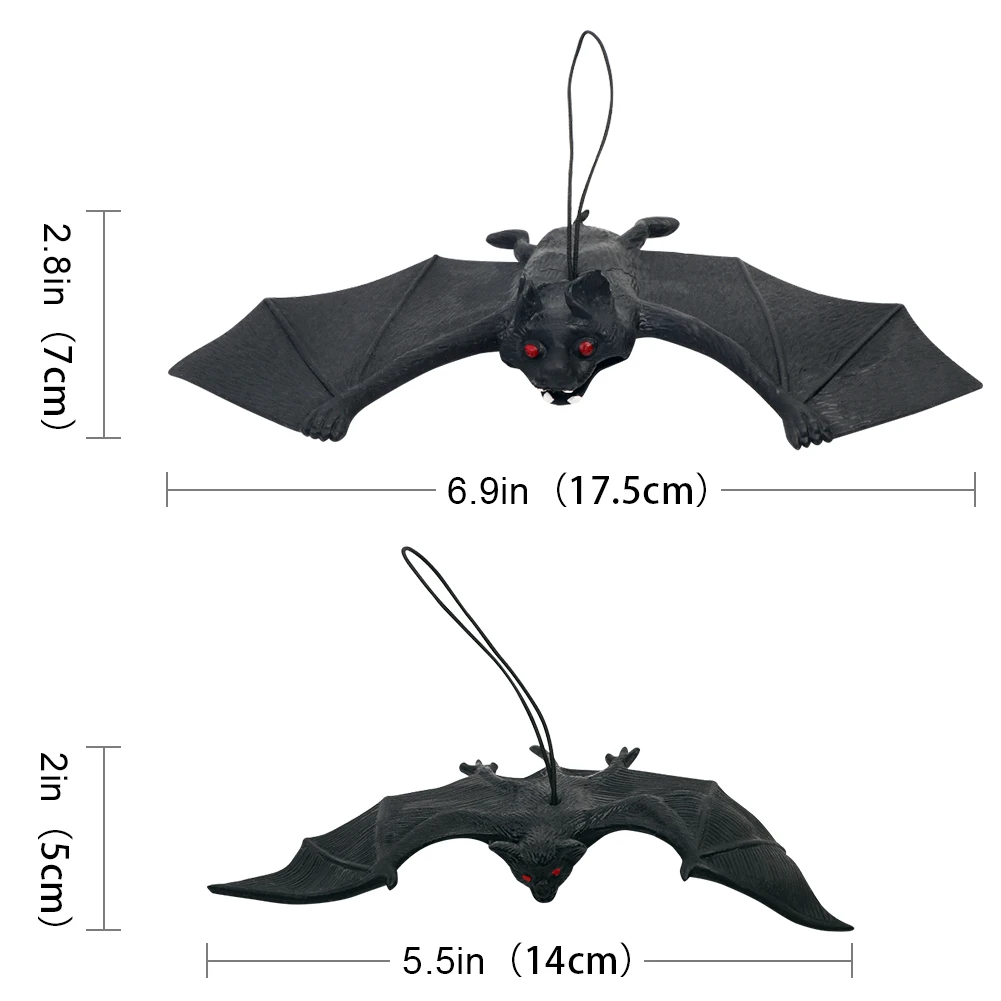 OurWarm Halloween Decoration Horror House Bat Hanging Props Simulation Animals Bats Home Wall Window Decor Halloween Trick Props