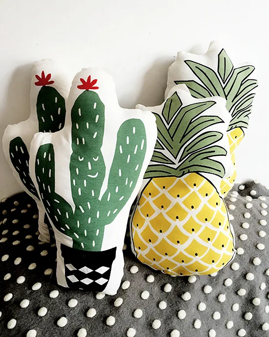 Детская подушка &quotАнанас&quot льняная обучающая Подушка фрукт ананас хлопок