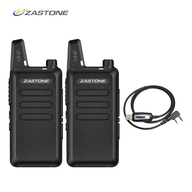 Zastone портативная рация, радиоприемник UHF 400-470 МГц, мини HF трансивер, двухсторонний радиоприемник для охоты - Цвет: with one cable
