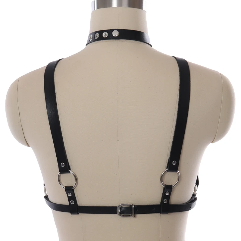 

Leather Body Harnesses Black Sexy Bondage Harness O-Ring Exotic Bra Fetish Rave Gothic Pastel Goth Suspender Women Lingerie
