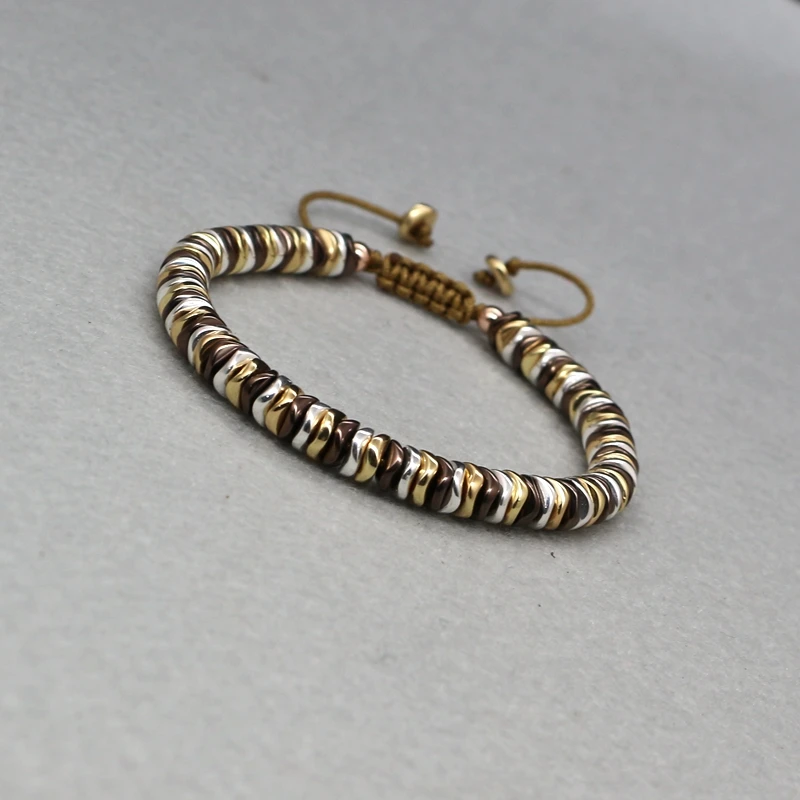 Simple metal bracelet new fashion beads adjustable vintage beaded bohemian wind male ladies | Украшения и аксессуары