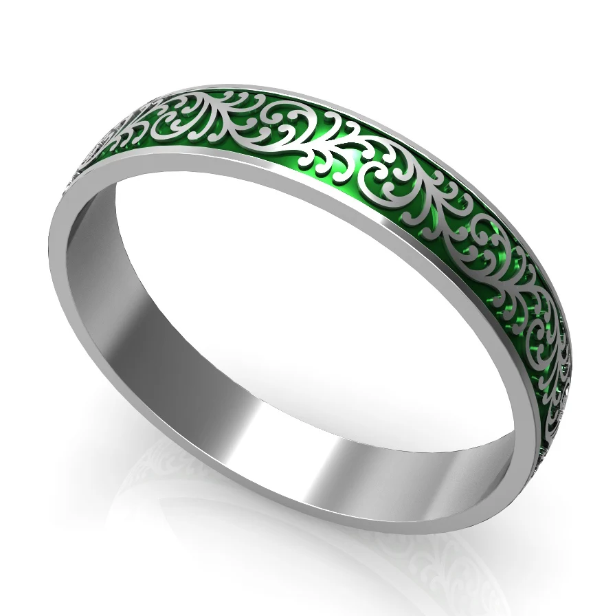 Green Inner Ring Floya римская фигура стекируемые заполненные кольца Femme Argent внутренние кольца 4 мм ширина Сменные оригинальные коктейльные аксессуары - Цвет основного камня: Green Inner Ring