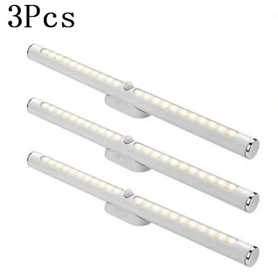 3Pcs 30 см SMD2835 22 светодиодная подсветка под шкаф Беспроводной движения Сенсор сенсорный Управление USB Перезаряжаемые шкаф ночной Светильник s для гардероба - Цвет: 3Pcs