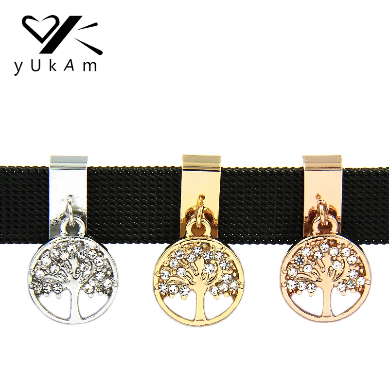 Ювелирные изделия YUKAM Crystal Стразы слайдеры с семейным деревом жизни подвески