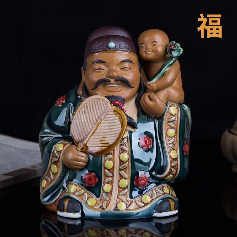 3PC/Set Chinese Classical Home Decoration Boutique Ceramic Sculpture Fu Lu Shou Three Immortal Ornaments Birthday Gifts | Дом и сад