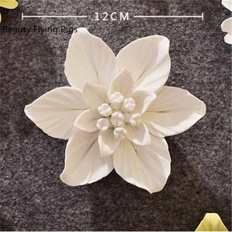 Домашний декор керамический цветок 3d украшение для стены настенный фон гостиной