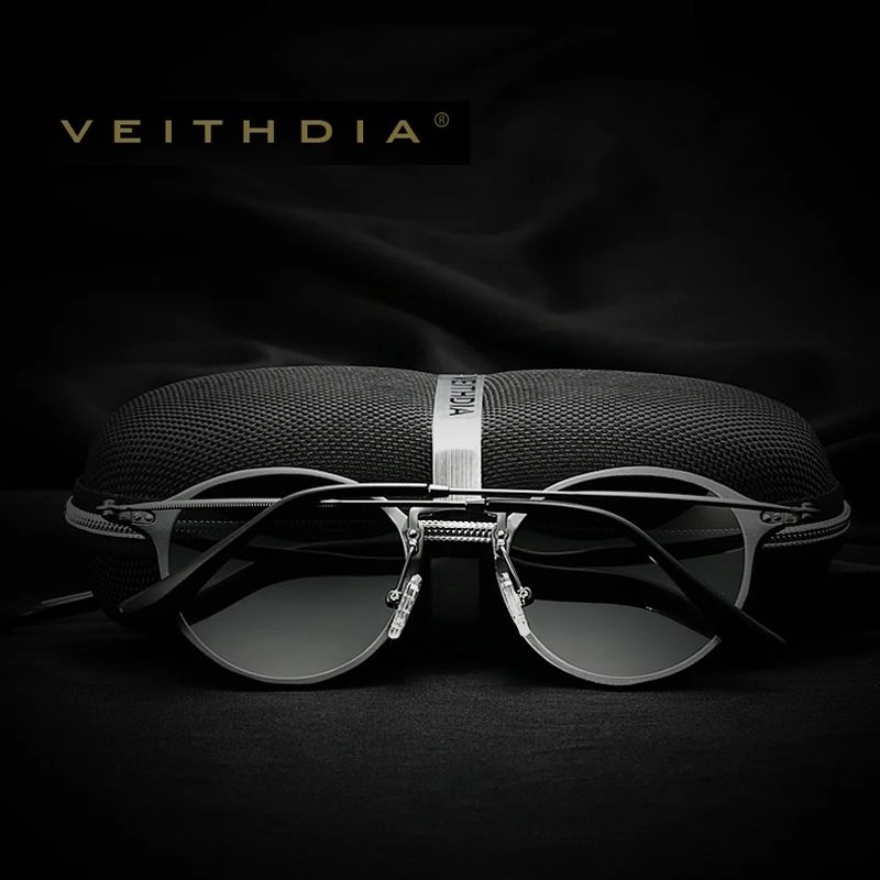 Фото Солнцезащитные очки унисекс VEITHDIA, круглые, с поляризационным покрытием, спортивные, для вождения, 6358 №4