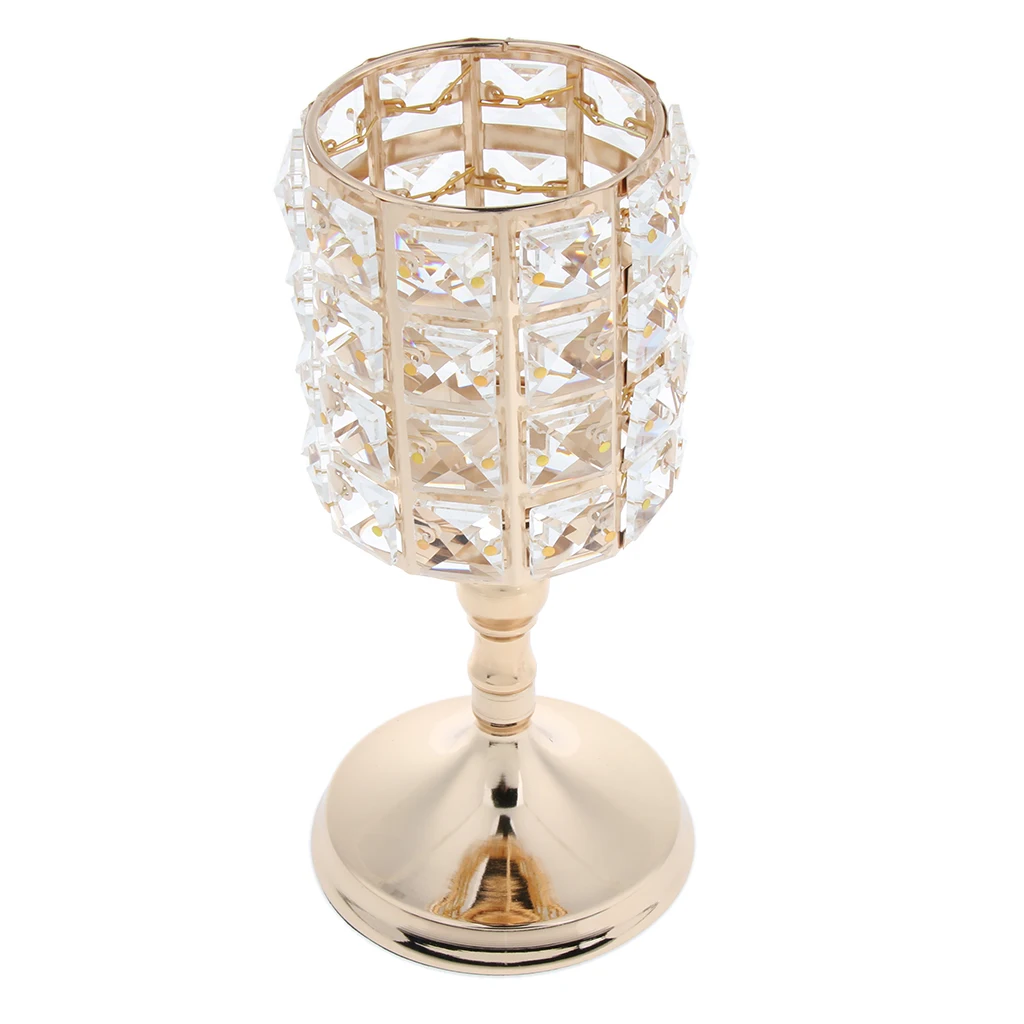 2 шт. романтические блестящие хрустальные бусины Votive Tealight подсвечники