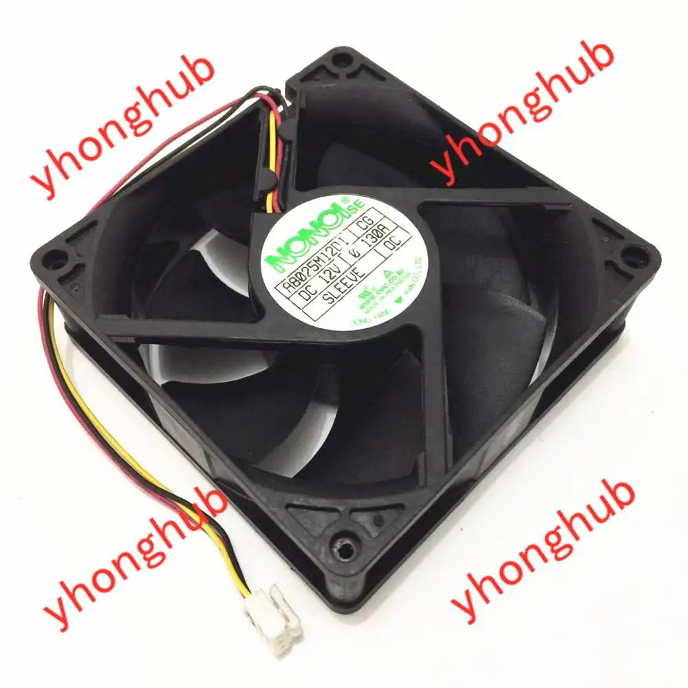NONOISE A8025M12D1 DC 12V 0.130A 80x80x25 мм 3 Провода Сервер вентилятор охлаждения|Кулеры и системы
