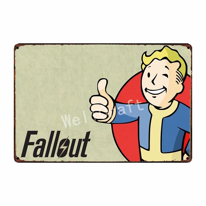Оловянные знаки [WellCraft] Fallout 4 Vault boy Game NUKE COLA настенный плакат декор для Интернет