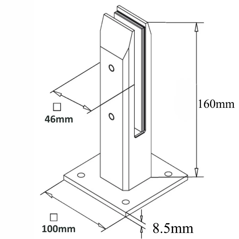 Square Balustrades & Handrails 2205 Stainless Steel Glass Spigot Pool Fence Frameless Balustrade Spigots Clamp 20-01 | Обустройство