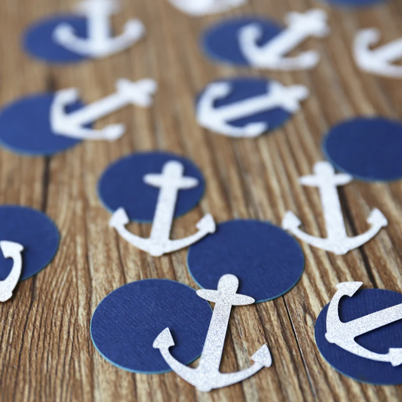 Морской Свадебный декор для душа. Блестящий серебряный и темно-синий