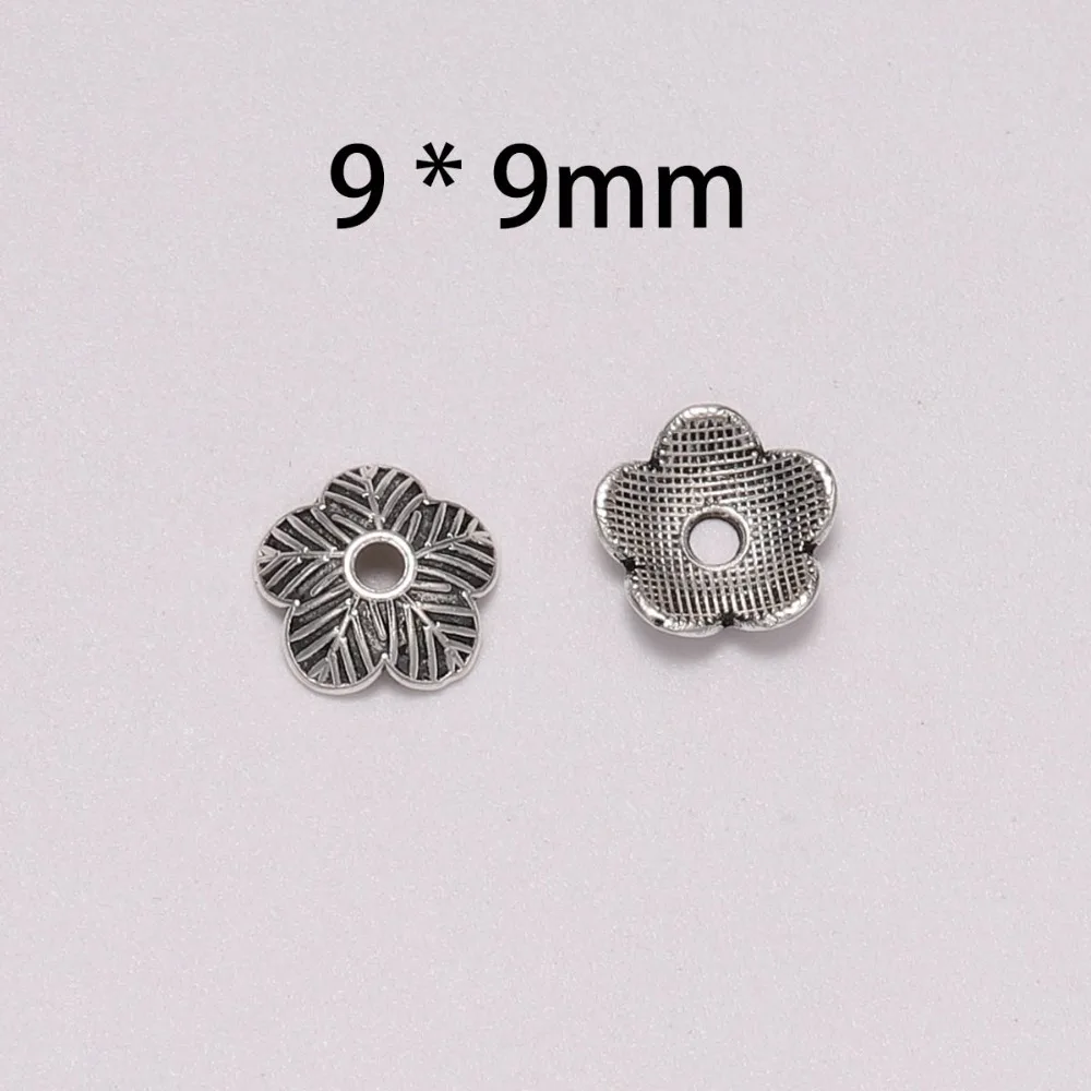50pcs/Lot 9mm Antique Flower Bead Caps Metal End For Jewelry Making Findings Needlework Diy Accessories | Украшения и аксессуары