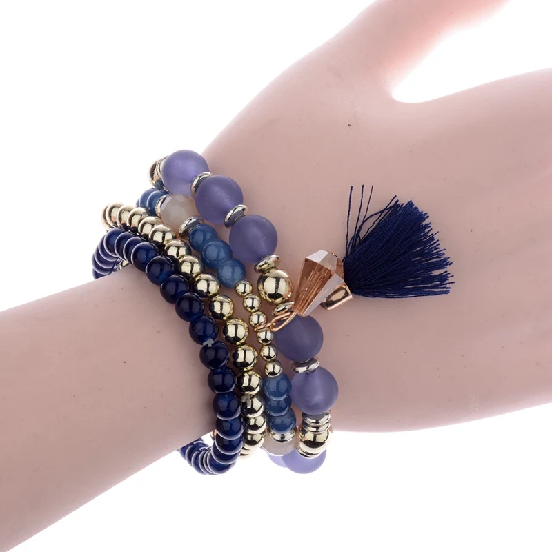 Женский браслет с подвеской Amader летний комплект из 4 предметов 5 цветов HXB005|bracelet