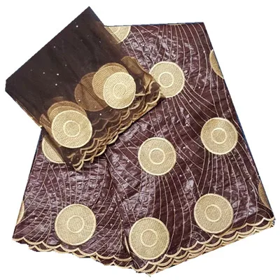 coffee Базен riche getzner дизайн бисерный базин riche ткань tissu Африканский bazin Lace с вышивкой и камнями - Цвет: coffee
