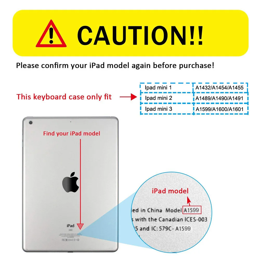 Чехол-клавиатура для iPad Mini 3 mini 2 mini 1 7,9 дюймов планшета. Полный корпус защитный портативный умный беспроводной чехол для клавиатуры
