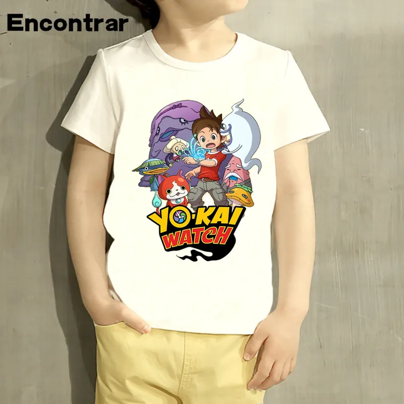 Футболка с рисунком из мультфильма Yo Kai Watch для маленьких мальчиков и девочек