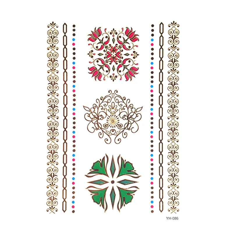 Лидер продаж 2019 Сделай Сам флэш-Татуировки золотые серебряные металлические