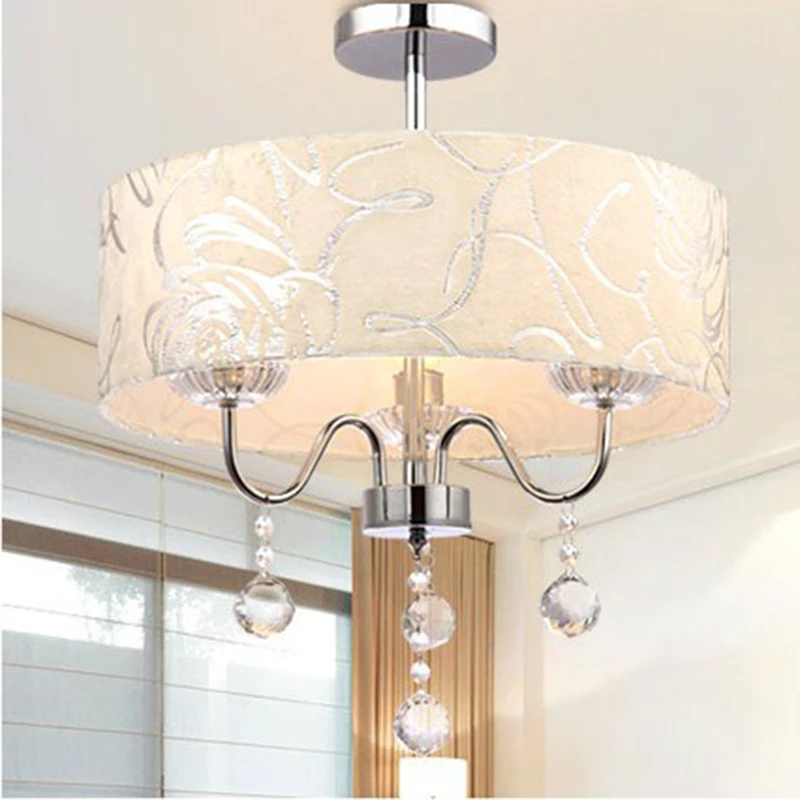 Тканевые тени современные светодиодные хрустальные люстры Светильники для