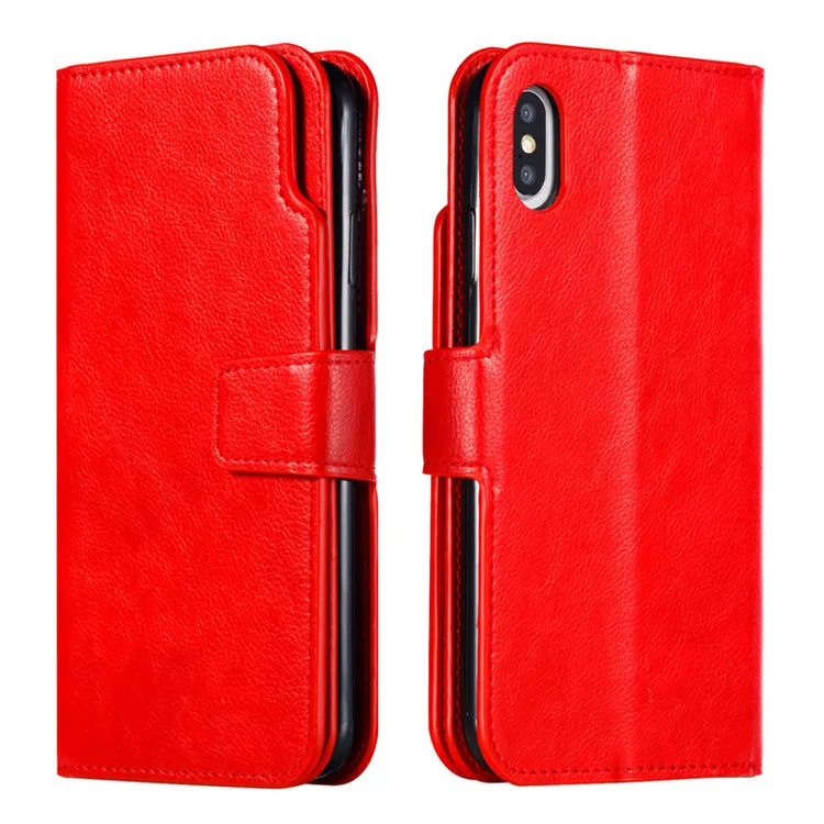 Red Haissky 9 слотов для карт кожаный бумажник чехол для телефона для iPhone 11 Pro Max Xs Max XR X Флип Магнитный чехол-кошелек для iPhone 6 7 8 Plus - Цвет: Red
