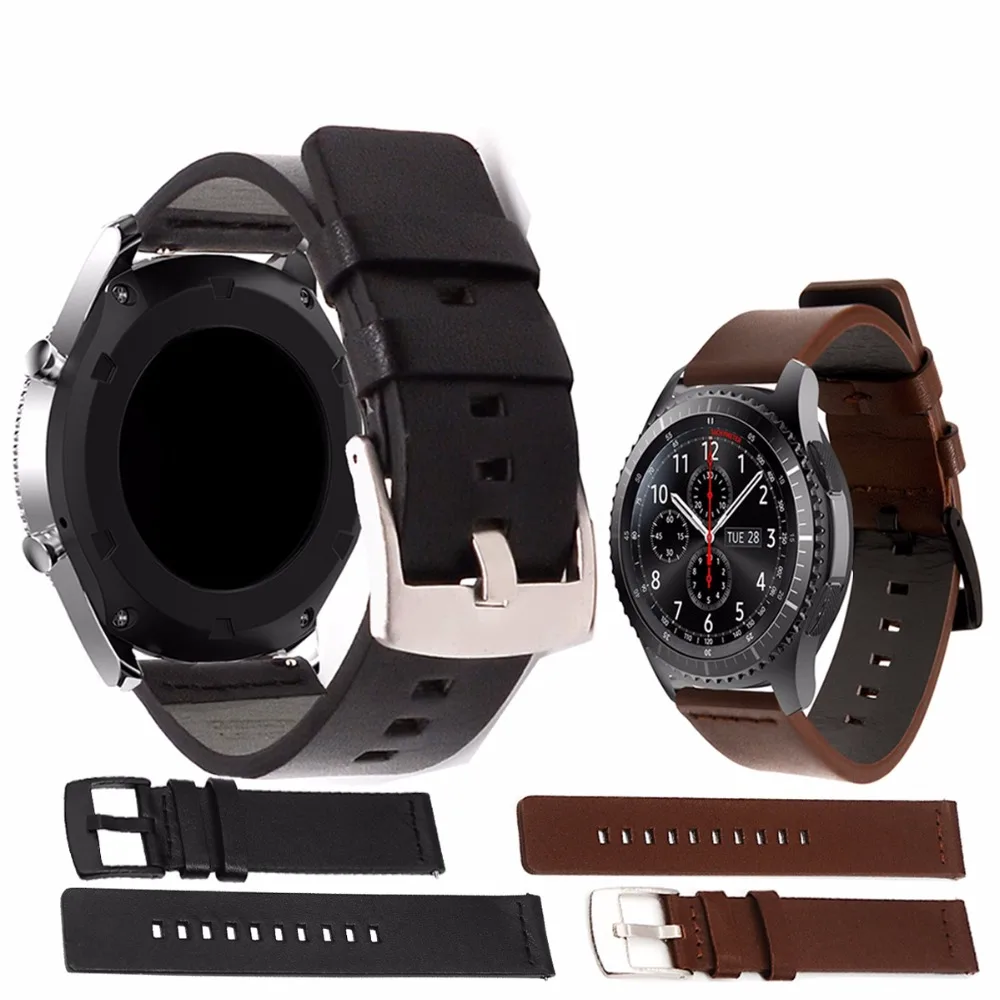 

Genuine Leather Watchband 22mm Quick Release for Samsung Gear S3 Classic Frontier huawei Watch GT Band Wrist Strap smartwatch