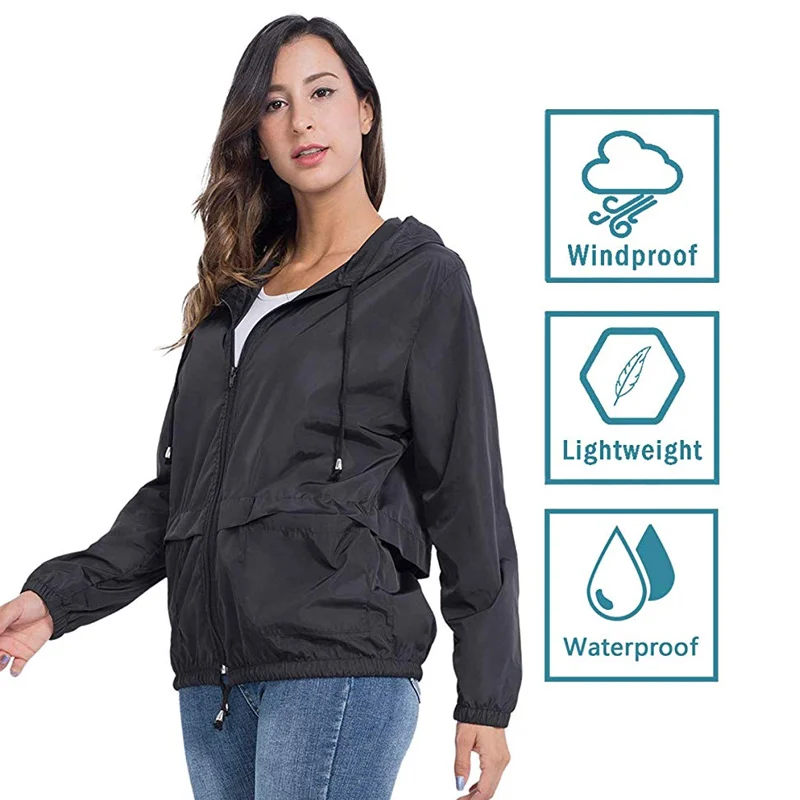 

Newly Women Lightweight Hooded Waterproof Raincoat Windbreaker Outdoor Rainy Jacket Coat m99