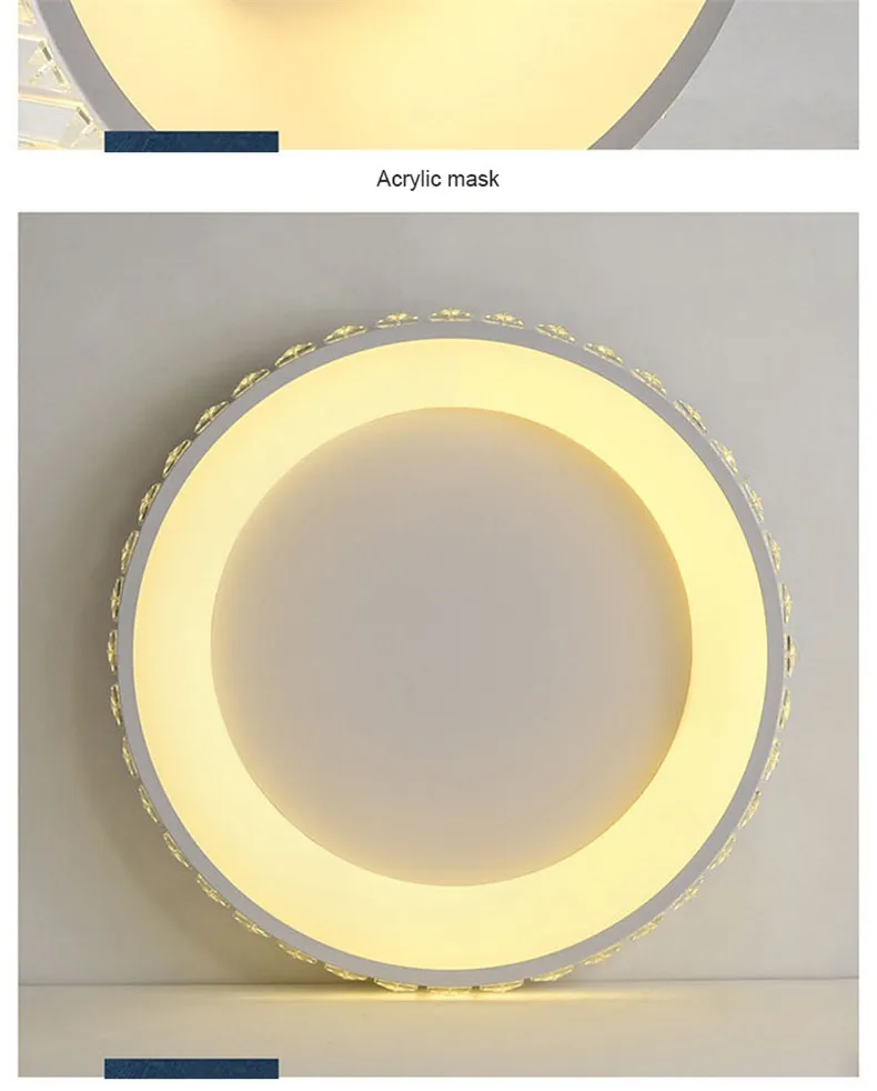 Круглый 360/450mm Crystal Современные светодиодные люстры-украшения plafonnier Led Потолочная хрустальная люстра для гостиной Спальня лампа