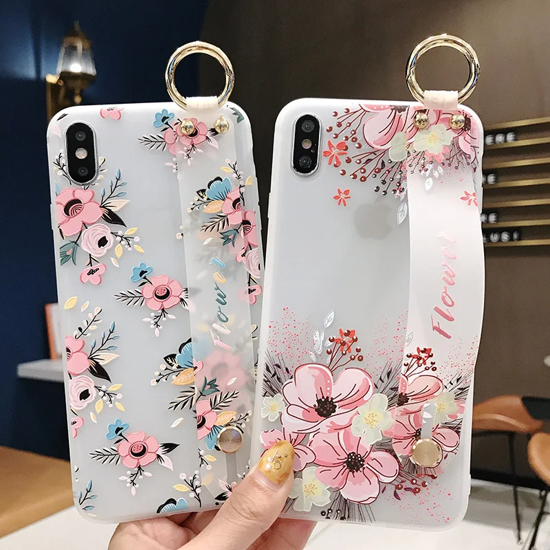 Ремешок на запястье прозрачный чехол подставка с кольцом для Huawei P30 Pro Lite Mate 20 P20 3D