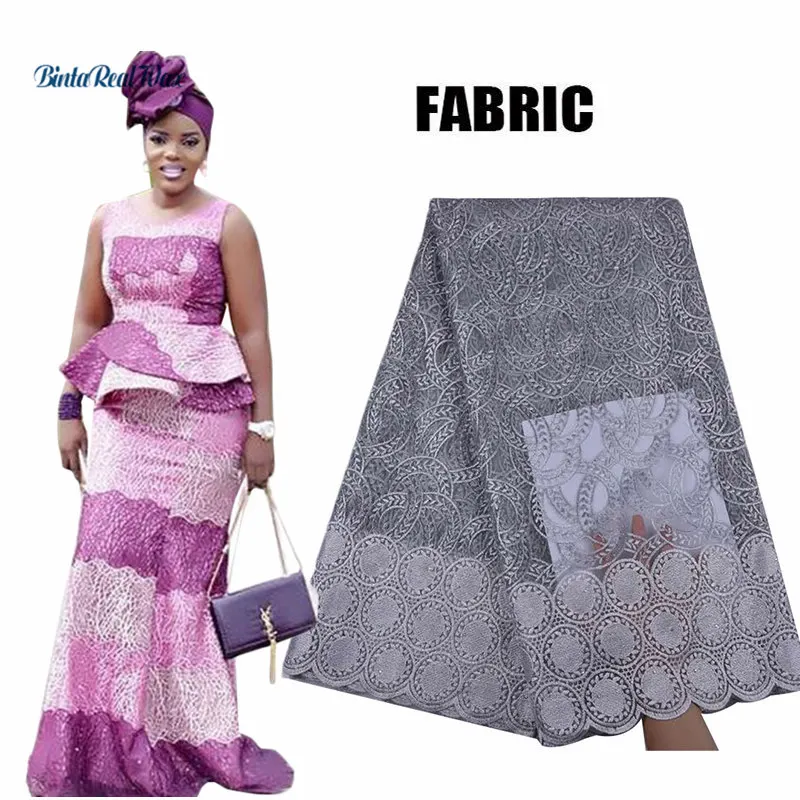 Женское кружевное платье с вышивкой в африканском стиле Bazin Riche вечерний комплект