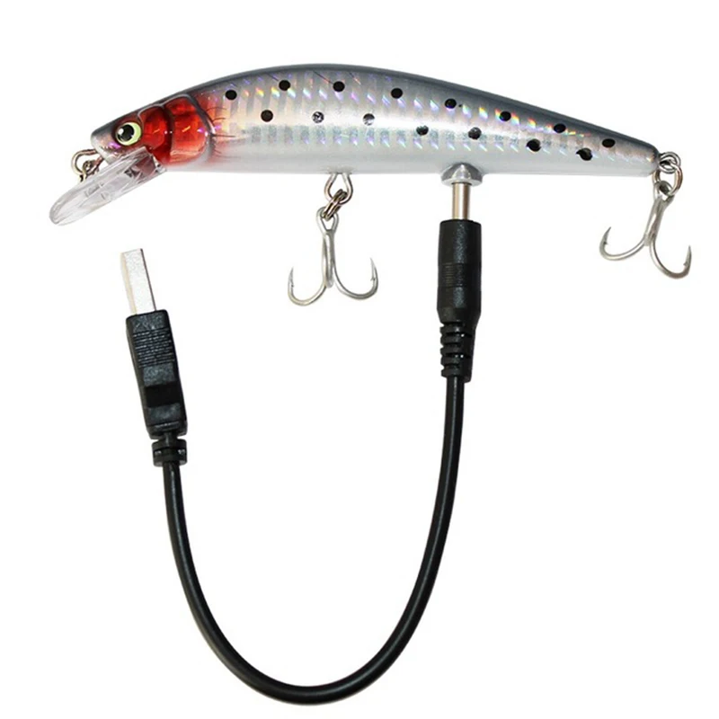 USB Rechargeable LED Twitching Fish Lure Electric Bait Life-like Vibrate Fishing Triple Reble Hook Electronic Baits | Дом и сад