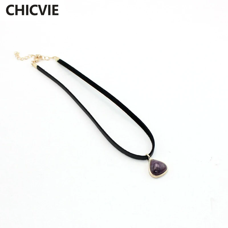 CHICVIE 2018 женские ювелирные изделия черный короткий кожаный шнур аксессуары в