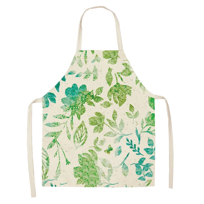 1 шт. Противоударная заданяя узор Кухня женские фартуки из хлопка и льна без